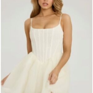 Oh Polly White Beaded Dress